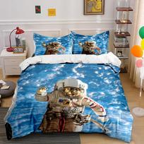 Astronaut Space Exploration Bedding Set Bedding set (1 duvet cover, 2 pillowcases, duvet not included) 135x200cm