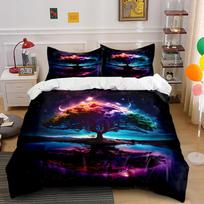 Vibrant Cosmic Tree Bed Set Bedding set (1 duvet cover, 2 pillowcases, duvet not included) 135x200cm