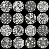 16Pcs/Set Beauty DIY Starry Sky Transfer Paper Nail Art Sticker Black White Lace Nail Foil Set