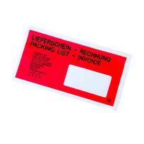 DL right window sticker (OP) with print (LIEFERSCHEIN/RECHNUNG) self adhesive envelope pack of 100 pcs.