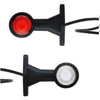 White and red bulb lamp 12V-24V on a long straight rubber arm with a 2×0.75 mm² cable - FT-033 B