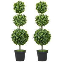Potted Artificial Plants, Plastic Leaves, Flocked Soil, Green 28 x 28 x 100 cm žalia