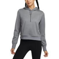 Nike Therma FIT One Fleece Lined Thermal Solid Color Hooded Short Sweatshirt Women's Carbon Gray/White FB5211-091 L