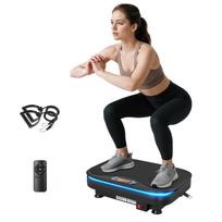 Vibracinis treniruoklis, skirtas sporto pratimams, „Bluetooth“ funkcija, nuotolinio valdymo pultelis, 99 greičio lygiai, plastikas, plienas, juodas 47 x 32 x 12 cm juoda