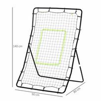 Kickback Rebounder Goal 75x126cm, Rebound Wall Made of Steel and PE, Football Training Aid, Black 90 x 80 x 140 cm