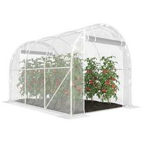 Polytunnel Greenhouse, Walk-In Greenhouse with Galvanized Steel Frame and UV-Resistant PE Cover, Transparent 295 x 195 x 195 cm