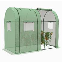 Mini Greenhouse Greenhouse Hothouse, 2 Planting Areas, Roll-Up Doors, 185 x 94 x 150 cm, Green 185 x 94 x 150 cm žalia