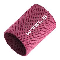 WRELS Summer Sports Ice Silk Wrist Band - Elastic,Sweat Absorb,Breathable,Colorful for Gym,Running,Cycling,Hiking,Outdoor Sports S rožinė raudona spalva