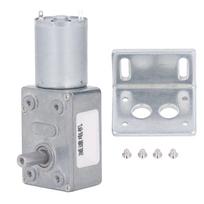 24V DC Gear Motor 12mm Single Shaft 4 to 25kg.cm Self Locking Reversible Worm Gear Motor with Base