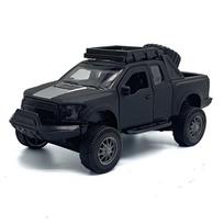 1:36 mastelio Ford Raptor F-150 lydinio automobilio modelis – žaislas su atatrankos mechanizmu vaikams – Autentiška kopija, smagus juoda