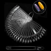 50 Pcs Fan Style Clear Nail Swatches Sticks Nail Art Accessories for Gel Polish Display and Easy Color Comparison 1