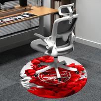 Arsenal Futbolo Klubas, Raudonos Rožės Kėdės Kilimėlis Apvalus Kilimas Biuro Kilimas, Skalbiamas Mašinoje, Neslystantis, Tinka Svetainėms, Miegamiesiems 80cm
