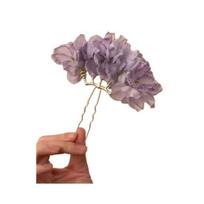 Women Hair Stick Artificial Flower Decor Hairpin Buns Half-Combed Hairstyles Chinese Hairpin Headgear violetinė