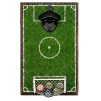 Futbolo Aikštės Butelių Atidarytuvas Sieninis Butelių Atidarytuvas su Dangtelių Surinktuvu Tvirtas Futbolo Aikštės Dizainas Alaus Dangtelių Šalinimo Priemonė Dovana Futbolo Mėgėjams žalia