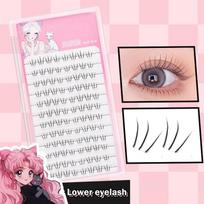 Lipnūs be klijų W formos apatinės dirbtinės blakstienos „pasidaryk pats“ manga akių efektas natūralios storos segmentuotos apatinių blakstienų priauginimas 6 mm 1pc