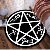 Pentagram Compass Circular Rug - Office Decorative Carpet For Living Room Bedroom Door Mat Floor Rug Computer Chair Area Rug 80x80cm( 31x31in)