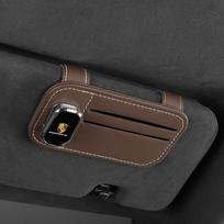 Sunglasses Clip Holder Magnetic Leather Car Sunshade For Porsche 911 718 Taycan Panamera Cayenne Macan Boxster Cayman Pajun 918