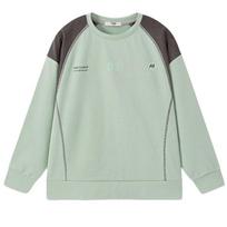 MQD Boys' Moisture-Wicking Collegiate Color-Block Pullover Sweatshirt 130 šviesiai žalios spalvos