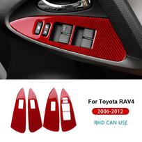 Carbon Fiber Style Interior Sticker for Toyota RAV4 2006 2007 2008 2009 2010 2011 2012 LHD RHD Interior Panel For RHD Red Carbon juoda