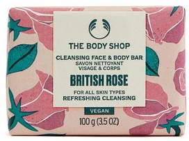 The Body Shop British Rose Cleansing Face & Body Bar valomasis veido ir kūno muilas, 100 g