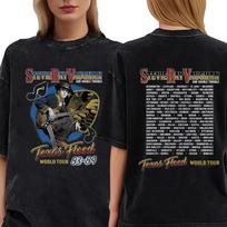 Stevie R Vaughan World Tour Shirt, Comedy Gift Idea, Gift For Fan, Crew Neck T-shirt, Trending T-shirt S
