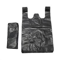 100 vnt. Juodi Stori Plastikiniai Maišeliai-Liemenės - Prekybos Maišeliai Maistui Išsinešti, Virtuvės Atliekoms Laikyti, Pakavimo Maišelis 100pcs&22X35cm juoda