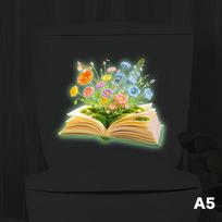 Bathroom Glass Sticker Glow In The Dark Flower Self Adhesive Removable Toilet Wall Decals Night Luminescent Decor A5