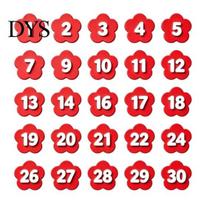 Standard Hex Pencil Accessories 30PCS Numbered Toppers, Reusable Prevent Confusion Labels, Primary School Organizing Tools Plastic Tracking raudona