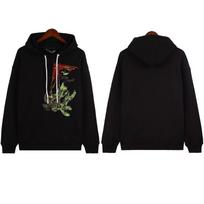 23 Cross-border European and American trendy brand palm angel inverted palm tree embroidered hooded sweater men's and women's high street hoodie j S
