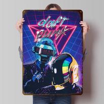 Daft Punk Retro Art Tinplate Posters Customizable Wall Art Retro Vintage Metal Signs for Home Room Bathroom Decor Custom Plate 20X30CM