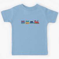 Colorful Wooden Toy Train Kids T-Shirt 160
