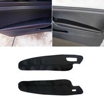 TIK 3 DURŲ AUTOMOBILIŲ porankio odinis dangtelis, skirtas VW Golf 7 MK7 VII 2014 2015 2016 2017 2018 Automobilio vidaus durelių porankio plokštės dangtelio apdaila Rear Black - red