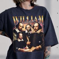 Vintage William Shakespeare T-shirt, Dark Academia Shirt, Retro 90s Bootleg Graphic Tee, Romeo and Juliet Merchandise, Book Lover Fan Gift S