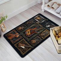 Guitar Collection Showcase Pattern Rug Floor Mat for Living Room or Bedroom Soft and Comfortable Carpet a Gift for Birthday and Holiday. 40x60cm( 15x23in ) įvairiaspalvis