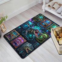 Cyberpunk Crocodile Gallery Pattern Rug Floor Mat for Living Room or Bedroom Soft and Comfortable Carpet a Gift for Birthday and Holiday. 40x60cm( 15x23in ) įvairiaspalvis