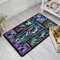 Cybernetic Canine Collage Pattern Rug Floor Mat for Living Room or Bedroom Soft and Comfortable Carpet a Gift for Birthday and Holiday. 40x60cm( 15x23in ) įvairiaspalvis