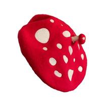 British Style Mushroom Wool Beret Woolen Cute Painter Hat Fashion Octagonal Hat  Streetwear