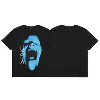24S cross-border trendy brand Travis Scott Utopia joint album geometric graffiti short-sleeved t-shirt men and women half-sleeved S