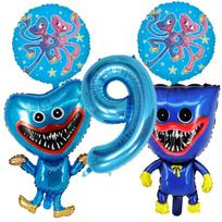 Game Huggy Wuggy Number Balloons Decoration Poppy Playtime Birthday Party Ballon Set Baby Shower Cartoon Round Foil Balloon
