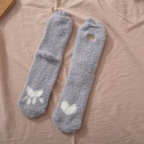 Coral Fleece Socks for Women Autumn and Winter Mid Calf Socks Fleece Lined Thickened Floor Socks Home Sleep Socks Warm Winter Postpartum Socks 5 Pairs