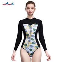 Womens Full Sleeve Wetsuit Freediving Snorkeling Surfing Water Sports Thermal Protection Chloroprene Neoprene XS juoda