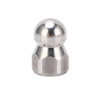 5000PSI High Pressure Washer Nozzle Pipe Dredging Cleaning Nozzle Stainless Steel Jetter Nozzle Ball Head Front 1 Rear 6 Holes G3/8in Stainless steel