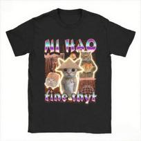 Funny Cat Sushi Ni Hao Fine Shy T-shirt M