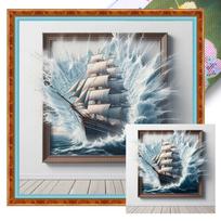 Scenery Full 11CT DIY Stamped Printed Cross-Stitch Kits for Beginners Adults Home Decor Cross Stitch Art and Crafts Kits 40x40cm