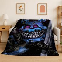 Horror Game F-FNAF Freddy Soft Flannel Throw Blanket,Warm Cozy Blanket for Bed,Couch,Sofa,Bedroom,Living Room,Travel,Picnic 75x90cm