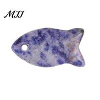 Fish Pendant Necklace 22mm Small with Six Rare Faux Crystals Aventurine Handmade Natural Materials Polished Smooth DIY Jewelry Charm Good Luck E
