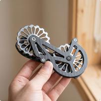 Rear Derailleur Cage Assembly Carbon Fiber with Pulley Wheels Lightweight