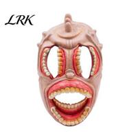 Full Face Horror Mask Halloween Mask, with Hollow Realistic Fangs, Lightweight Breathable Detailed Flesh Texture PU Foam Grimace for Party Cosplay