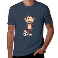 Monkey as Soccer player with Soccer ball TShirt Independence Day Short Sleeve TShirt S