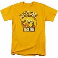 Ken-L Ration Happy Dogs T Shirt Mens Licensed Dog Food Treats Pet Gold M